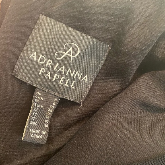 Adrianna Papell Pintucked Illusion Dress In Black - Picture 6 of 9